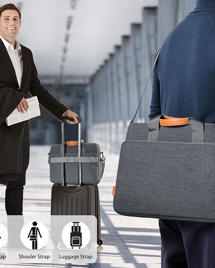 17 17.3 18 inch Laptop Computer PC Shoulder Bag Carrying Case, Water-Repellent Fabric Briefcase, Lightweight Toploader, Business Casual or School