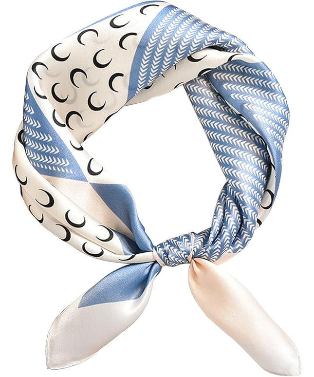kcctoo 27.5" Mulberry Silk Feeling Head Scarf Women's Fashion Square Neck Satin Scarfs for Bag Hair Scarves Gift