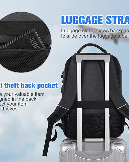 Paude Backpack for Men and Women,School Backpack for Teens,15.6 inch Laptop Backpack with USB Charging port for Business College Travel
