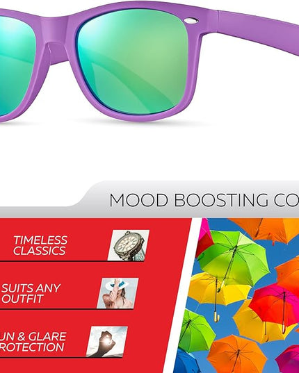Retro Rewind Polarized Sunglasses for Men and Women - UV Protection Classic Sun Glasses