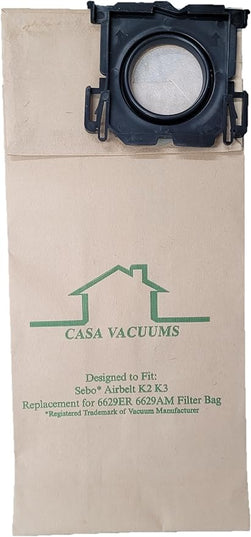 Casa 6695AM Service Box 10 Bags + 2 Filters For Sebo K Series Canister Vacuum Cleaner. K1 AirBelt - Komfort - Pet - Eco K2 Kombi 9679AM 9696AM + K3 90687AM 90693AM W/ET-1 9687AM 9688AM 9689AM 90692AM