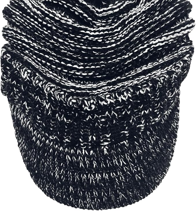 XYIYI Beanie Tail Winter Warm Knit Messy High Bun Ponytail Hats Visor Beanie Cap