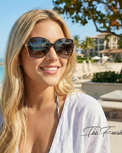 The Fresh Women's Oversized Square Jackie O Cat Eye Hybrid Butterfly Fashion Sunglasses - Exquisite Packaging