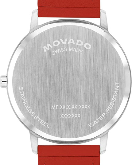 Movado Face Watch - Swiss Quartz, Leather Strap - Classic, Timeless Luxury Fashion Timepiece for Him or Her - 41mm