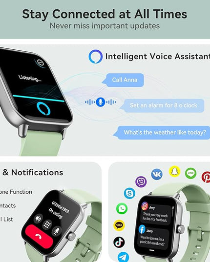Gydom Smart Watch for Men Women, Alexa Built-in, 1.8" Smartwatch with Heart Rate/SpO2/Sleep Monitor, IP68 Waterproof Fitness Tracker, Bluetooth Call (Answer/Make) for Android iPhone, 101+ Sport Mode