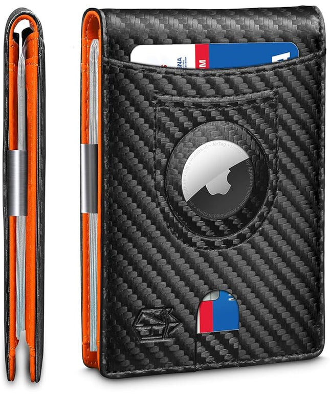 Zitahli Men's Wallets Airtag Holder Slim Rfid Leather with Gift Box