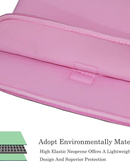 Naukay Laptop Case Bag,Slim Durable Briefcase Handle Bag/Notebook Computer Protective Sleeve/Multifunctional Carrying Case Compatible with 15-15.6 Inch MacBook Pro,Ultrabook Notebook Computer-(pink)