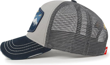 ililily Premium Howels Embroidery Vintage Baseball Cap Distressed Trucker Hat