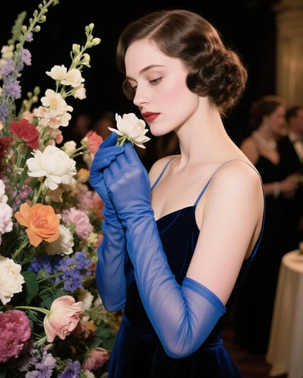 THARAHT Women Long Gloves with Satin Elbow Length for 1920s Opera Tea Party Costumes Bridal Evening Dress