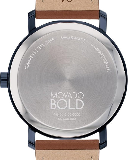 Movado Bold Evolution 2.0 Men's Watch - Swiss Quartz Movement, Nappa Leather Strap - 3 ATM Water Resistance - Luxury Fashion Timepiece for Him - 40mm