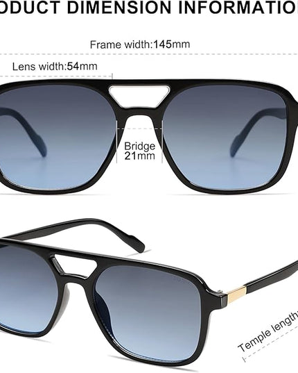 SOJOS Retro Aviator Sunglasses for Women Men,Trendy Rectangle Womens Mens Shades Sun Glasses SJ2202
