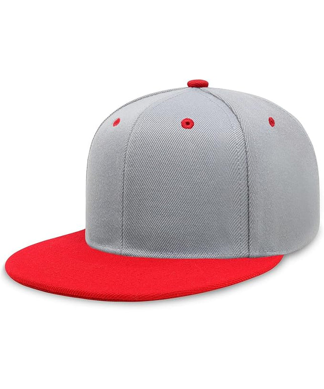 CHOK.LIDS Flat Bill Visor Classic Snapback Hat Blank Adjustable Brim High Top End Trendy Color Style Plain Tone Baseball Cap