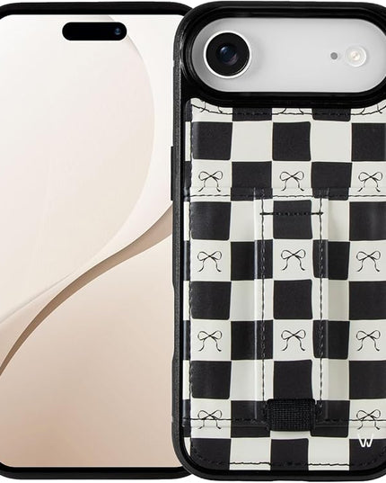 Walli Cases for iPhone 17 Air Case Aesthetic Wallet Phone Case Card Holder, Securely Holds up to 2 Cards - Cute, Trendy Phone Cover for Women, fits iPhone 17 Air, with Kickstand & Finger Strap