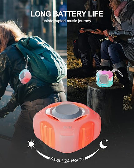 comiso Shower Bluetooth Speaker, Waterproof Bluetooth Speakers IPX7, Floating Portable Wireless Speaker with LED Light, Loud HD Sound and Bass for Travel Beach Shower, Ideal Gifts for Men and Women