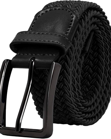Falari Men Women Multicolored Elastic Stretch Braided Belt Canvas Fabric Woven No Holes Belt
