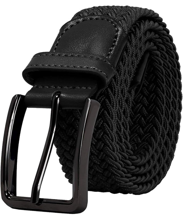 Falari Men Women Multicolored Elastic Stretch Braided Belt Canvas Fabric Woven No Holes Belt