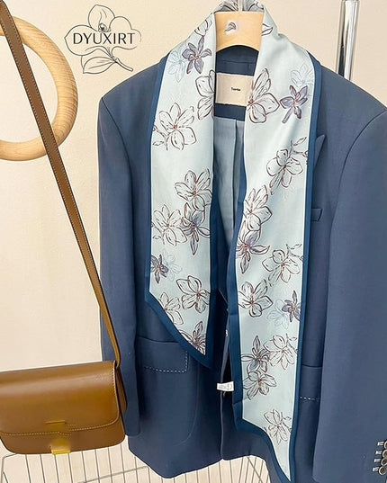 Head Scarf Purse Handle Neck Satin Hair Scarfs For Bag Lightweight Silky Long Thin Women's Fashion Scarves 59 * 5.9”