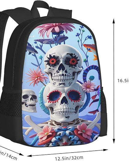 Skeleton Ocean Laptop Backpack Fits 15 Inch Laptop Hiking Backpack Backpacks For Computer