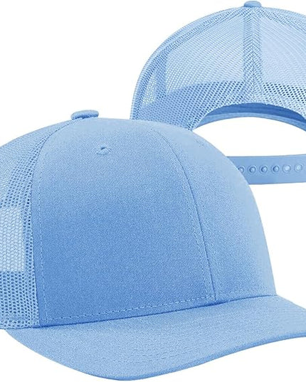 TZ Promise Men Women Plain Cotton Trucker Cap with Breathable Mesh Back, Snapback Baseball Hats
