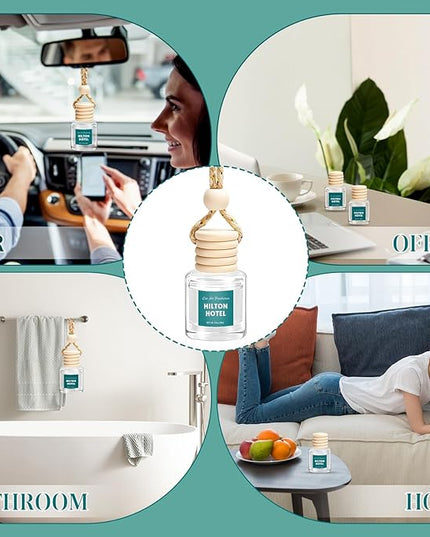 AROIC Premium Scent Car Air Freshener, 6 Pack Hotel Scent Collection Diffuser Set, Long Lasting Luxury Fragrance Essential Oil Aromatherapy, Hanging Air Freshener for Car Interior Accessories Unisex