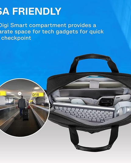 BAGSMART Laptop Bag, 15.6 Inch Briefcase Men, Lockable Computer Bag Work Bag, Water-Repellent Shoulder Messenger Bag Travel Office Business, Black