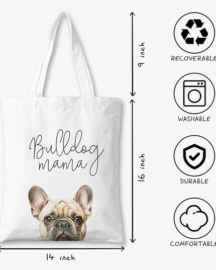 Dog Mama Canvas Tote Bag for Women, Dogs Lover Gift for Dog Mom, Birthday Christmas Cute Rottweiler Gifts For Women.
