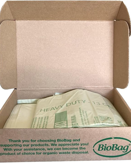 13 Gallon Tall Compostable Thick Trash Bags by BioBag, 30 Count, BPI Certified, Meets ASTM D6400 Standards, Made in USA, Strong Kitchen Bin Liners