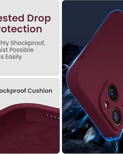 FireNova Designed for iPhone 15 Case, Silicone Upgraded [Camera Protection] Phone Case with [2 Screen Protectors], Soft Anti-Scratch Microfiber Lining Inside, 6.1 inch, Plum