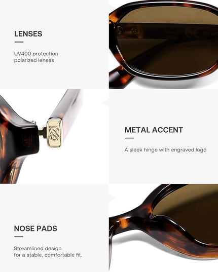 SOJOS Retro Rectangle Polarized Sunglasses for Women Men Trendy Hexagon Narrow Chic Y2K Sunnies SJ2629