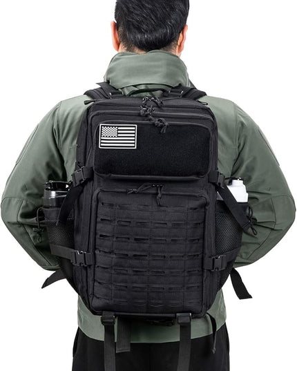 QT&QY 25L/45L Military Tactical Backpack For Men Molle Daypack 3 Day Bug Out Bag Hiking Rucksack With Bottle Holder