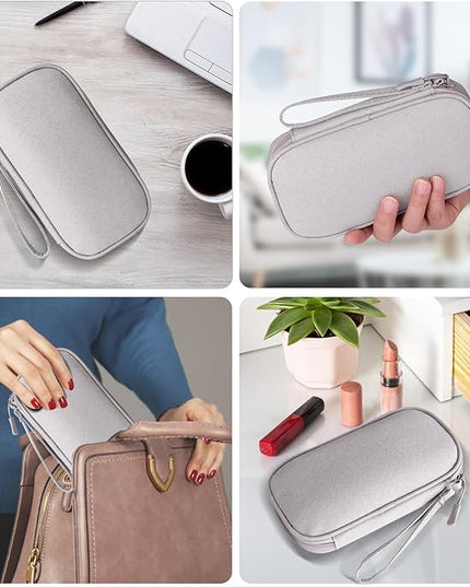 Universal Cable Organizer - Electronics Accessories Bag for Charger, Phone, Memory Card, Travel Gadget Bag (Grey)