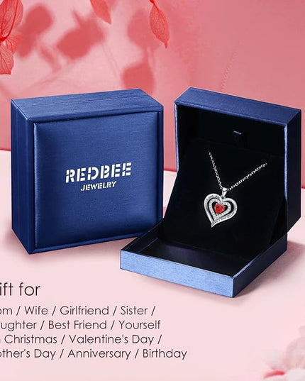 REDBEE Necklaces for Women Birthstone Heart Necklace Jewelry for Wife Girlfriend Woman Necklace