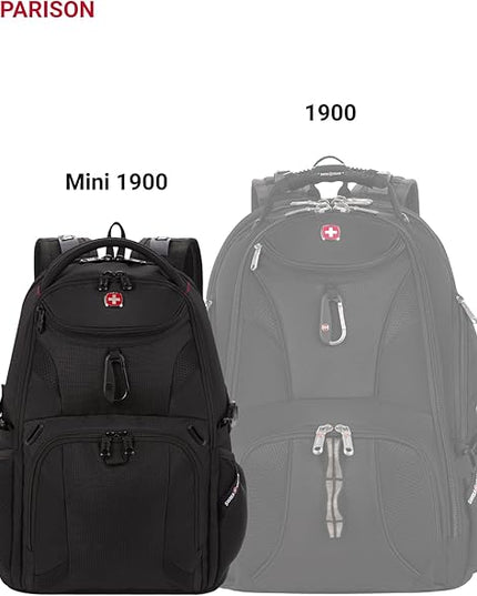 SwissGear 1900 Scansmart Mini/Slim Version, Fits Most 13 Inch Laptops and Tablets, TSA Friendly Backpack, Black