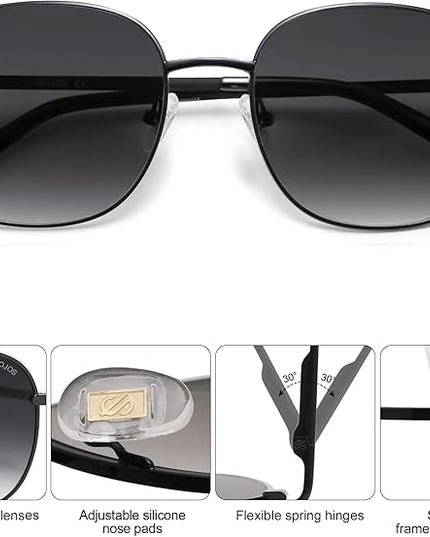 SOJOS Classic Trendy Square Sunglasses for Women Men Cute Big Frame Gold Shades SJ1137