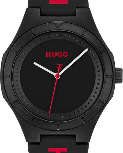 HUGO #LIT for HIM Men's 3H Quartz Silicone Wristwatch - Water Resistant up to 5ATM/50 Meters, Fun, Colorful and Easy to Wear