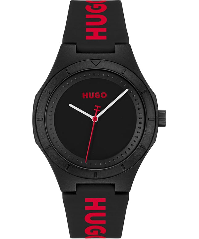 HUGO #LIT for HIM Men's 3H Quartz Silicone Wristwatch - Water Resistant up to 5ATM/50 Meters, Fun, Colorful and Easy to Wear