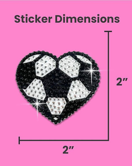StickerBeans® Rhinestone Stickers - Sporty 4-Pack, 2” x 2” Each, Unique Sparkly Cut-to-Shape for Collecting, Trading, Decorating Laptops, Phone Cases, Scrapbooks - for Kids, Teens, & Adults