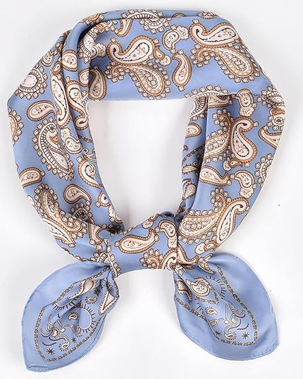 MINIDORA Satin Scarves for Women 27.5 × 27.5 inches Medium Square Elegant Silk Feeling Head Scarf