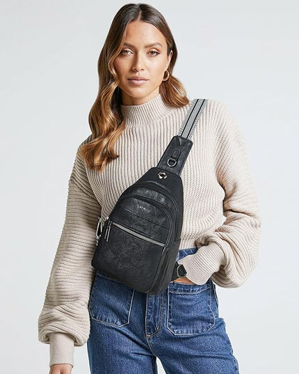 Sling Bag For Women Faux Leather Small Casual Daypack Backpack Fanny Pack Crossbody Chest Bags Purse