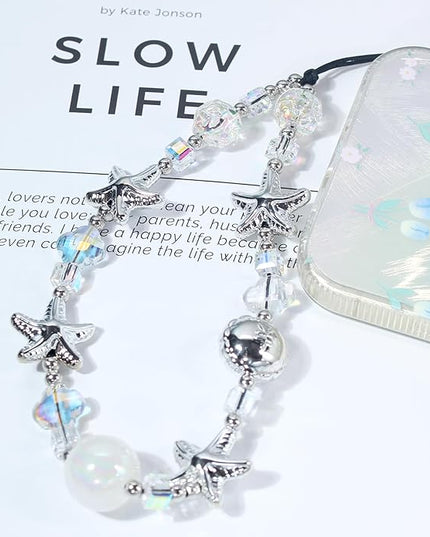 Beaded Camera Wrist Strap, Cute Phone Charms Strap, Pearl Bracelet Wrist Strap, Phone Keychain Decoration for Wallet
