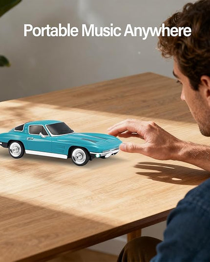 Retro American Style car Bluetooth Speaker, Portable Wireless Outdoor Speaker, TWS Stereo, Support USB/TF/AUX, Party Bluetooth Speaker with Microphone,Classic car Gifts for Men(Green)