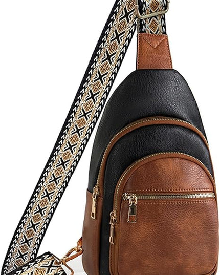 FALAN MULE Crossbody Bags for Women Trendy Leather Sling Chest Bag Fanny Packs for Women