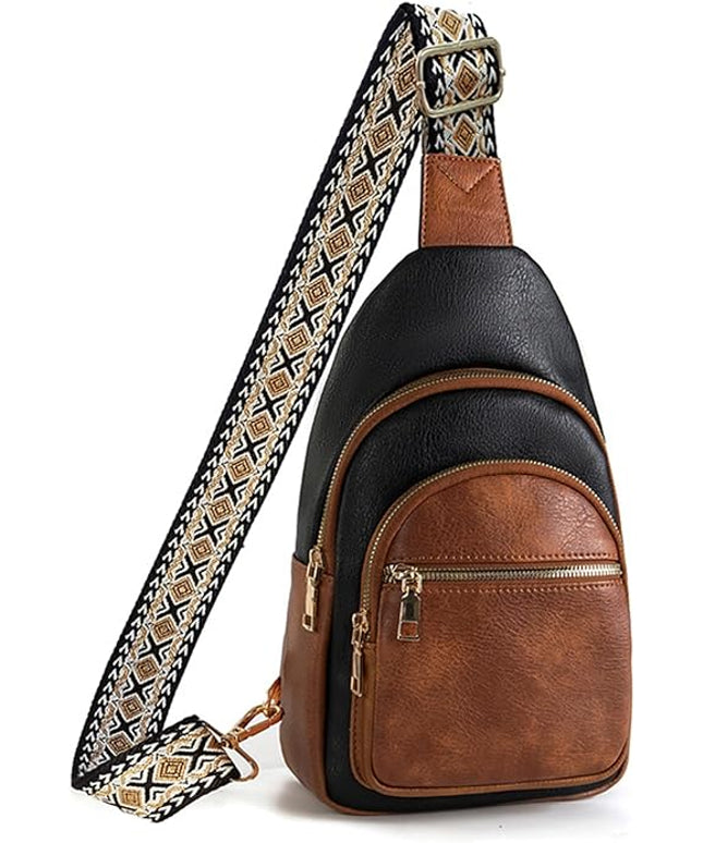 FALAN MULE Crossbody Bags for Women Trendy Leather Sling Chest Bag Fanny Packs for Women
