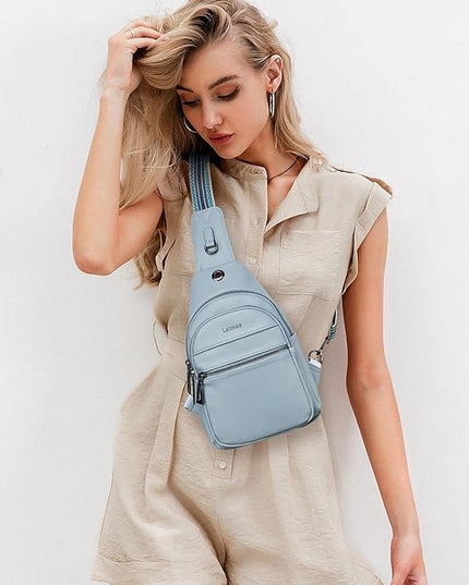 Sling Bag For Women Faux Leather Small Casual Daypack Backpack Fanny Pack Crossbody Chest Bags Purse