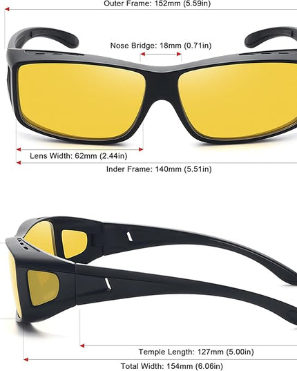 MEETSUN Fit Over Glasses Sunglasses for Men Women,Wrap Around Sunglasses Polarized UV400 Protection
