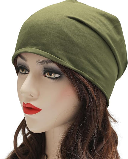 ZLYC Cotton Thin Slouchy Beanie Hat for Men Women Fashion Soft Stretch Knit Skull Cap