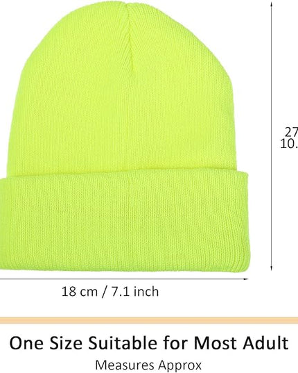 SATINIOR 12 Pieces Winter Beanie Hats Bulk for Homeless Knitted Cuffed Skull Caps Unisex Knit Hat Cozy Cold Weather Warm Beanie for Men Women Christmas Gifts, 12 Colors