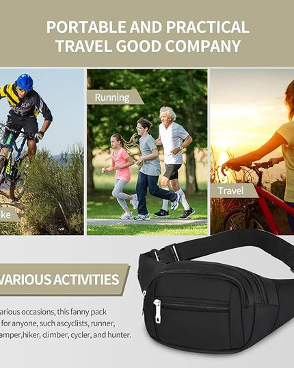 DAITET Crossbody Fanny Pack for Men&Women,Large Waist Bag & Hip Bum Bag with Adjustable Strap for Outdoors Workout Traveling Casual Running Hiking Cycling