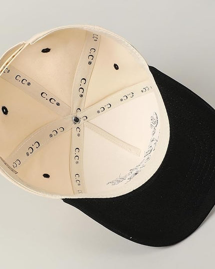 MIRMARU Two-Tone Vintage Canvas Trucker Hats for Men & Women, Adjustable Size Baseball Caps with Trendy Embroidered Design