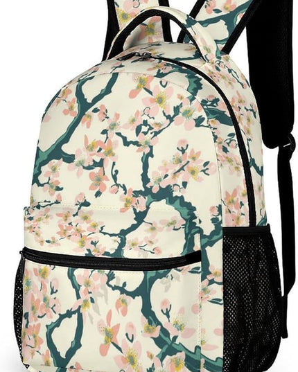 Fashion Light Floral Backpack Lightweight Large Capacity Laptop Daybag for Travel Work